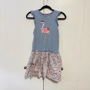Mini Boden Girls’ Flamingo Sequin Dress – Size 11–12Y